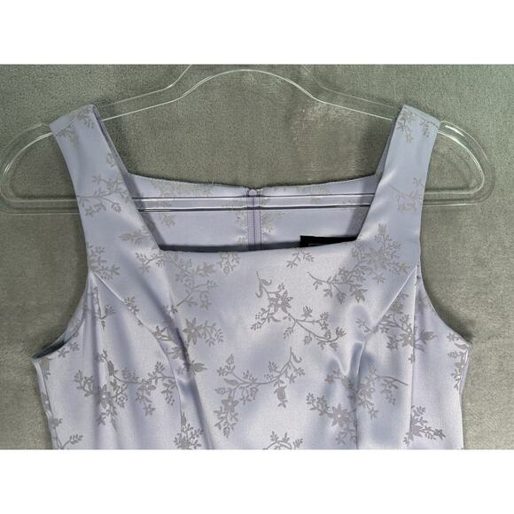 Vtg Y2K 90s Tank Dress 5 Lilac Silver Glitter Floral Mini Fairy Grunge Clueless - Picture 2 of 9